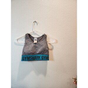 Gymshark Sports Bra Racerback Teal Logo Athletic‎ Gym Workout Top Small